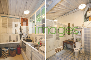 Area dapur bergaya minimalis dan Bathroom dengan fasilitas modern