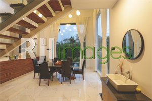 Ruang makan dengan view alam nan sejuk