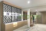 Proses instalasi meja resepsionis