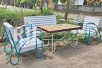 Wooden vintage table set