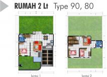 denah puri gardenia tipe 2 lantai