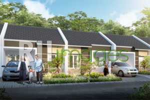 Perspektif deretan model rumah komersial tipe 36 Nawa Village Pleret