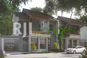 Perspektif hunian tipe 100 Greenland Permata