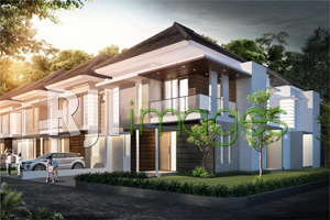 Perspektif rumah tipe 125 hook, Pondok Permai Bandara