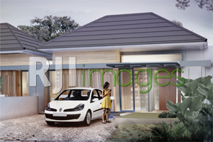 Perspektif rumah tipe 50, perumahan Taman Lavender Parangrtritis