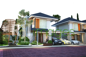 Perspektif tipe New Derry, cluster Abelia perumahan Green Hills Residence