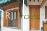 Jendela kupu tarung Jati dan Pintu kayu Jati lawasan