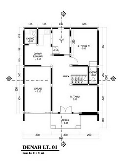 denah rumah rejowinangun